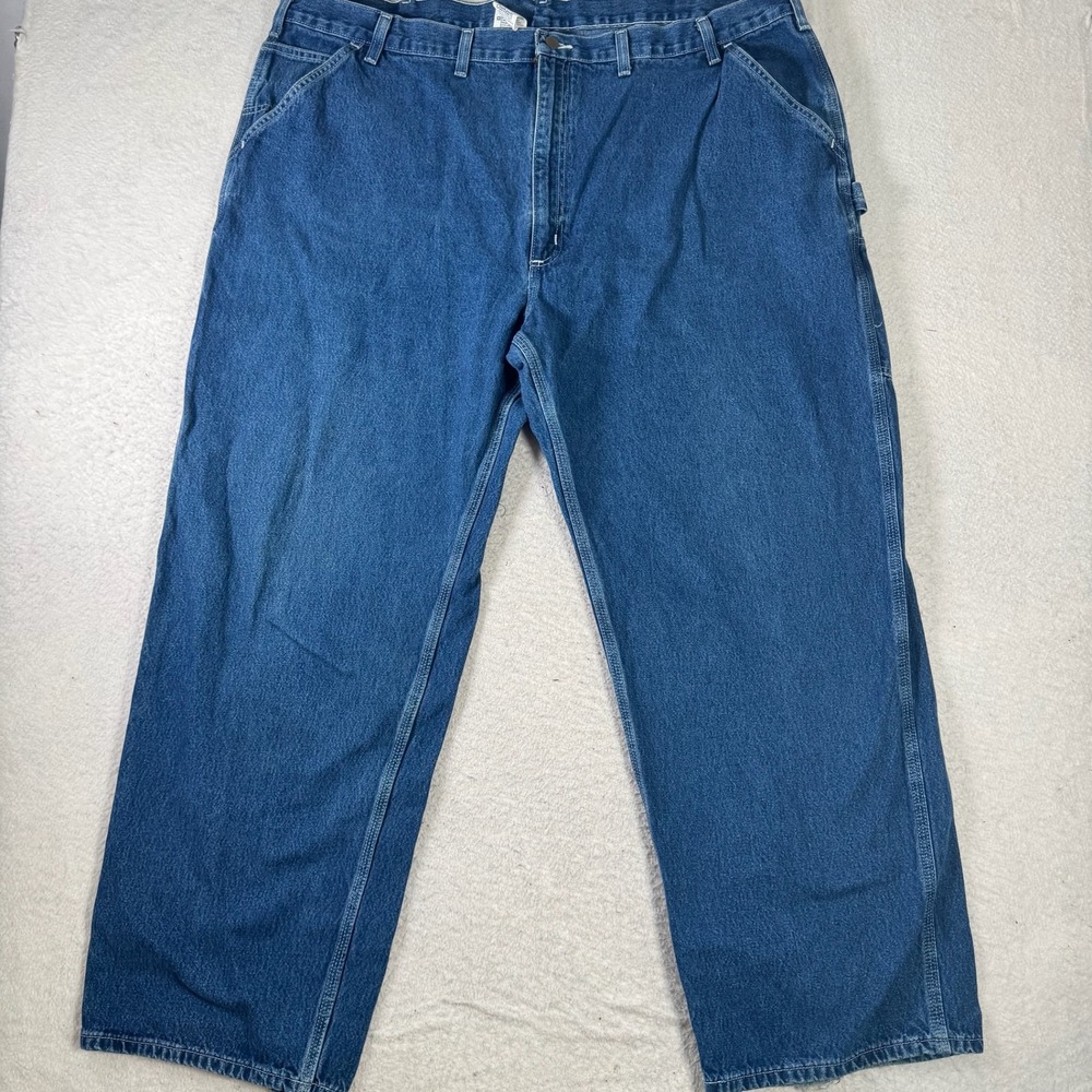 Carhartt B13 DST Dungaree Fit Jeans Mens 48x32 Blue Good Loose Carpenter Work